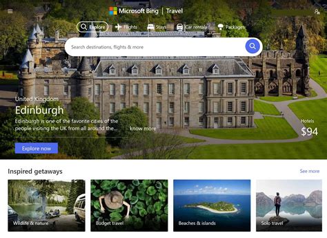 Microsoft Bing Travel.